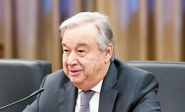 United Nations Secretary-General Antonio Guterres meets with Chinese state councilor Yang Jiechi (not pictured) at Zhongnanhai on April 8, 2018 in Beijing, China. (REUTERS)