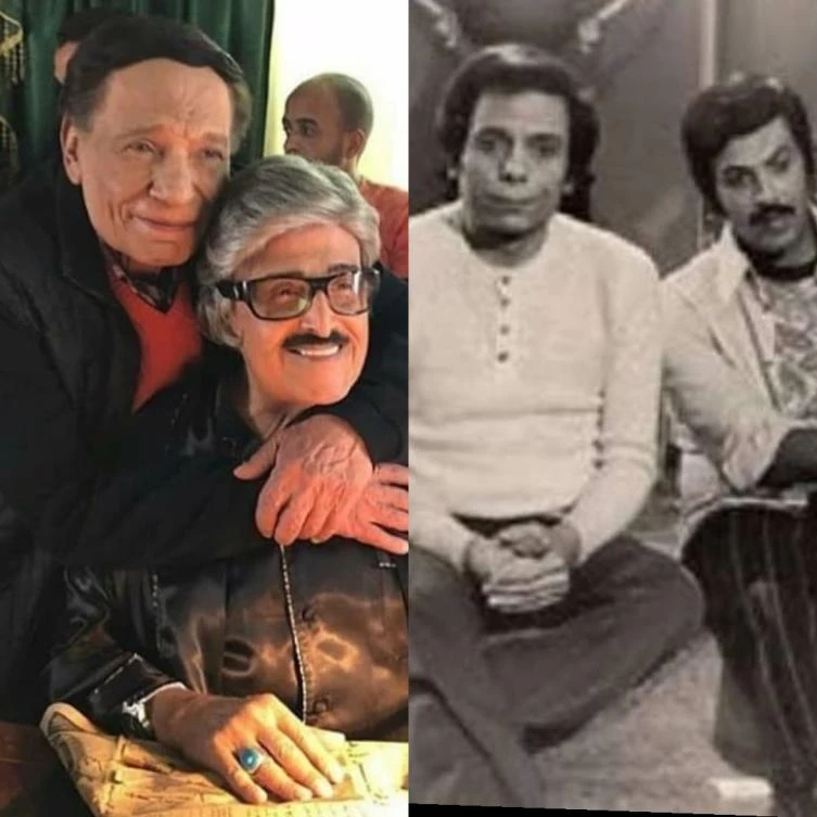 Photo published on social media for the actors Adel Imam and Samir Ghanem yesterday and recently. ( social media)