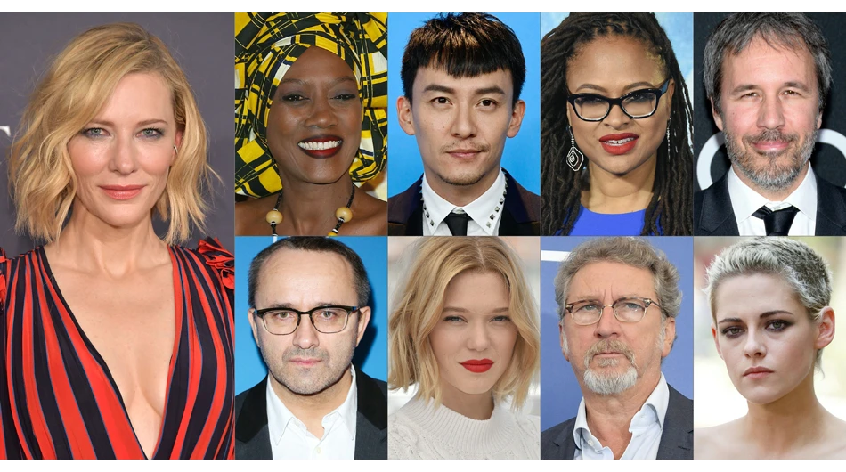 The President of the 2018 Cannes film festival Australian actress Cate Blanchett and jury members (From Top L to bottom R) Burundian singer and composer Khadja Nin, Chinese actor Chang Chen, American writer-director Ava DuVernay, Canadian director Denis Villeneuve, Russian director Andrei Zvyagintsev, French actress Lea Seydoux, French director Robert Guediguian and US actress Kristen Stewart. (AFP/Getty)