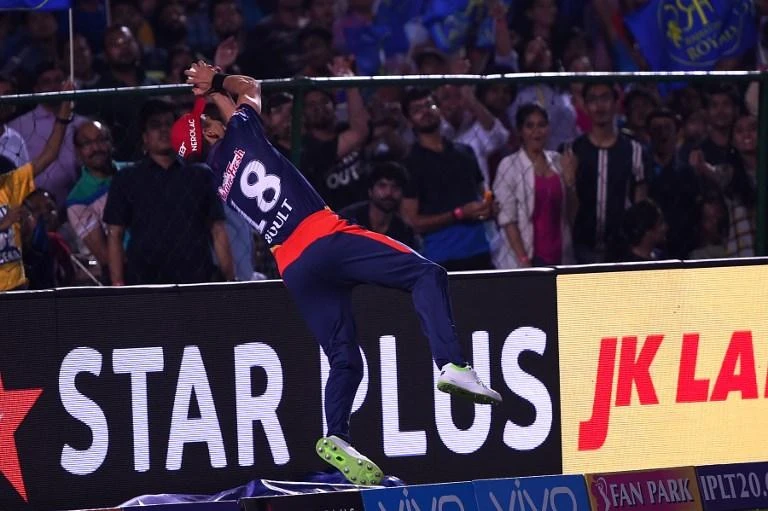 Trent Boult left the cricket world stunned with his fielding brilliance after taking a sensational catch in a recent IPL match. (AFP)