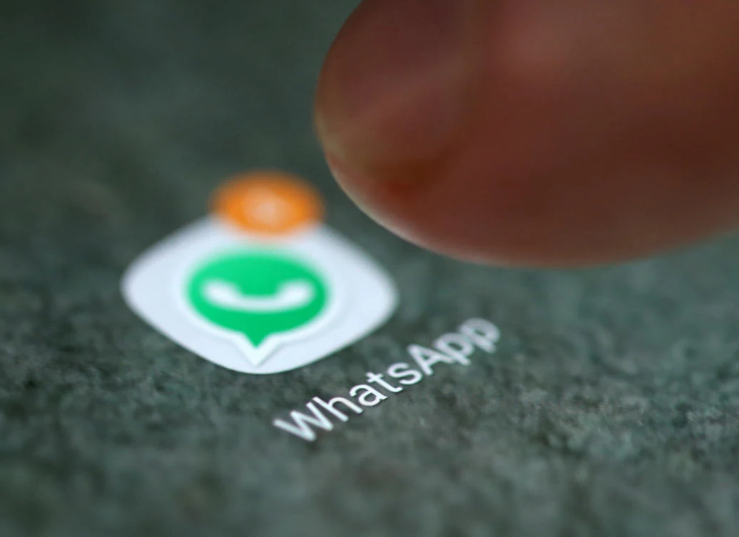 The WhatsApp app logo is seen on a smartphone in this picture illustration taken September 15, 2017. (Reuters)