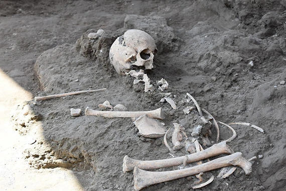 Ancient skeleton of child found in ruins of Pompeii's bath