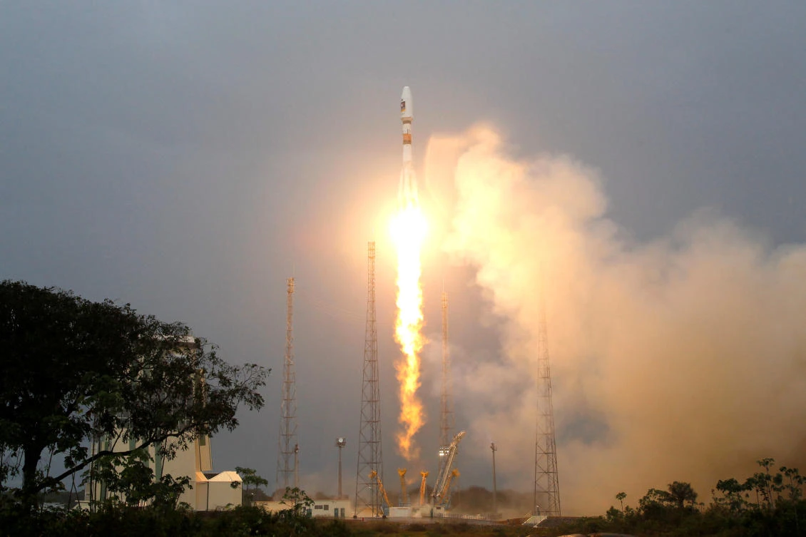 European Space Agency satellite rides to orbit from Russia