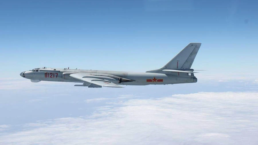 The air force said its H-6K bombers, similar to above, had conducted numerous drills circling Taiwan since April 18 “to improve its ability to safeguard national sovereignty and territorial integrity.” (Reuters)