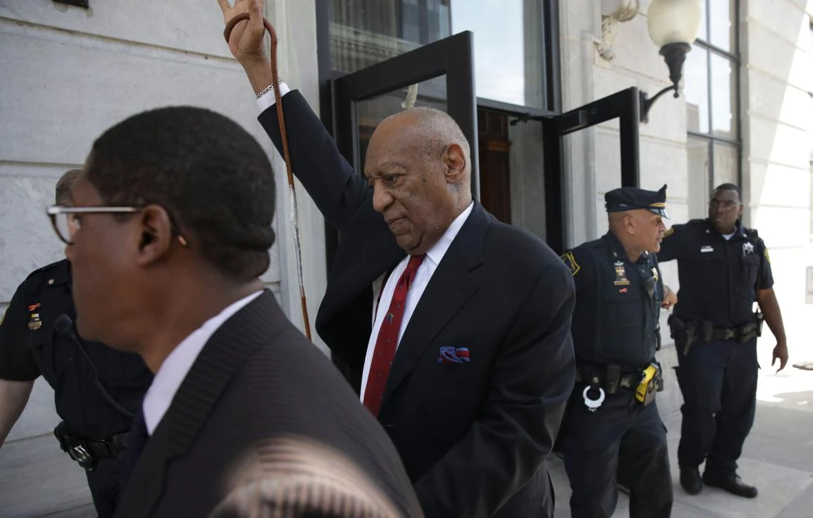 Actor and comedian Bill Cosby comes out of the Courthouse after the verdict in the retrial of his sexual assault case at the Montgomery County Courthouse in Norristown, Pennsylvania on April 26, 2018. (AFP)