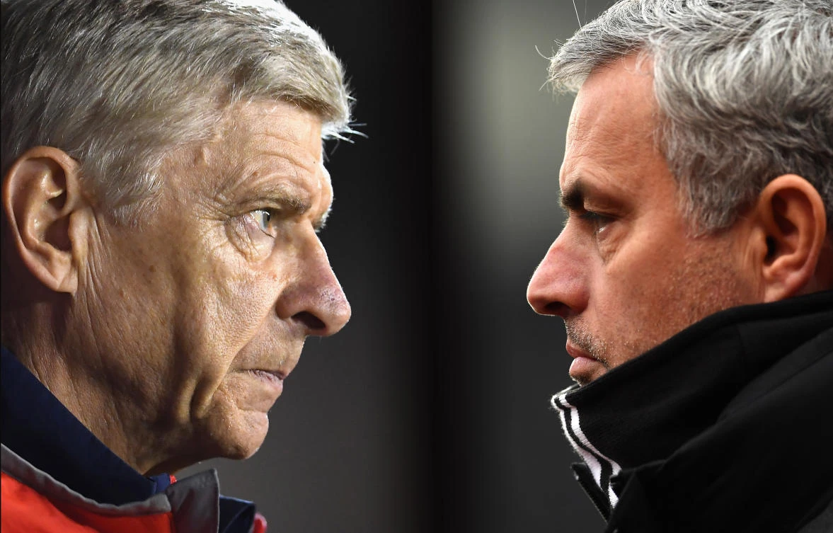 Arsene Wenger and Jose Mourinho will go head-to-head on Sunday for what will probably be the final time in the Premier League. (Getty Images)