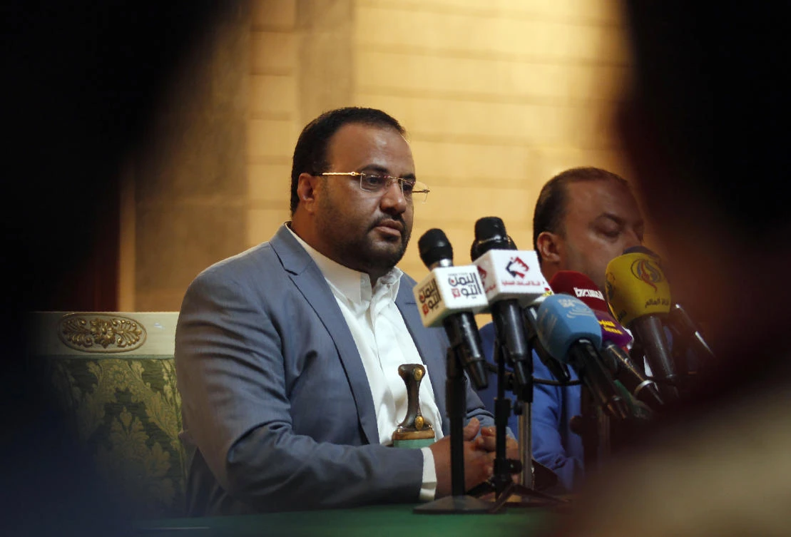 Leader of the Houthi militia's Supreme Political Council, Saleh Ali al-Sammad, attends a meeting. (AFP)
