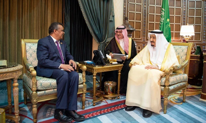 Saudi king, WHO chief discuss ways to enhance cooperation