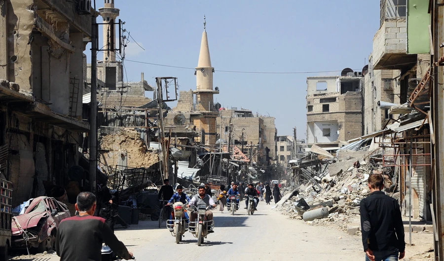 Earlier in the month the US, France and Britain carried out strikes against Syrian regime military positions. (AFP/SANA)