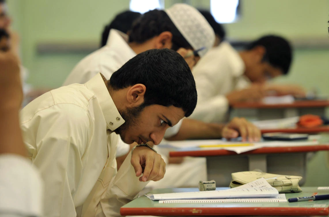 Saudi students sit for their final high school exams in the Red Sea port city of Jeddah. (AFP)