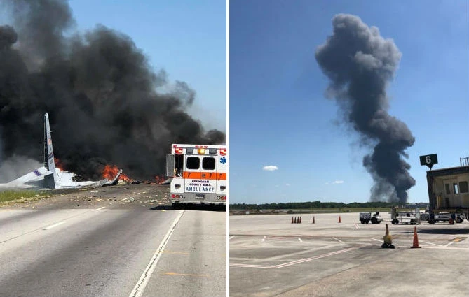 Five killed in US military cargo plane crash near airport in Georgia, US