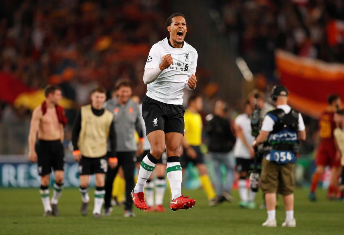 Soccer Football - Champions League Semi Final Second Leg - AS Roma v Liverpool - Stadio Olimpico, Rome, Italy - May 2, 2018 Liverpool's Virgil van Dijk celebrates after the match Action Images via Reuters/John Sibley