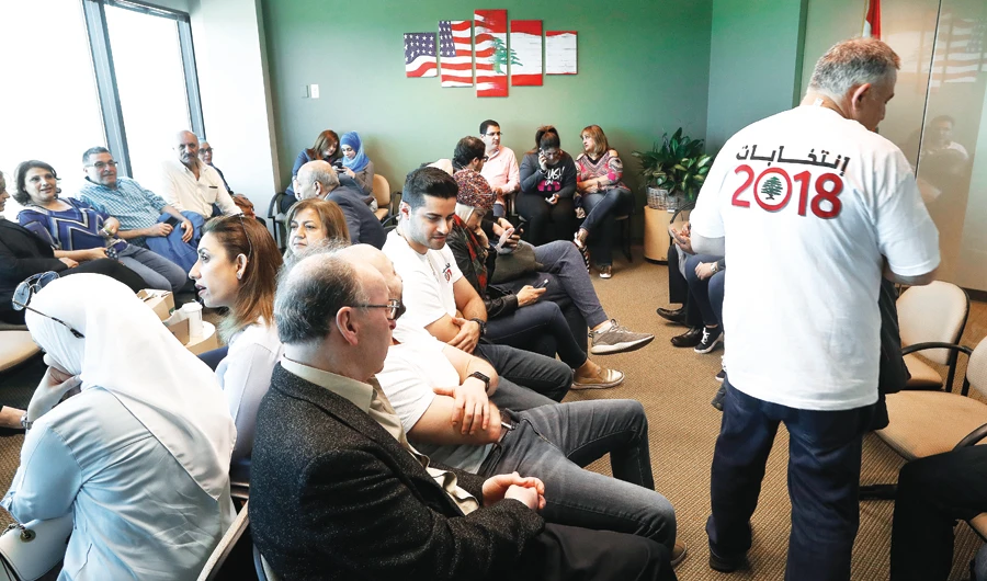 Lebanese voters in the US. (AP)