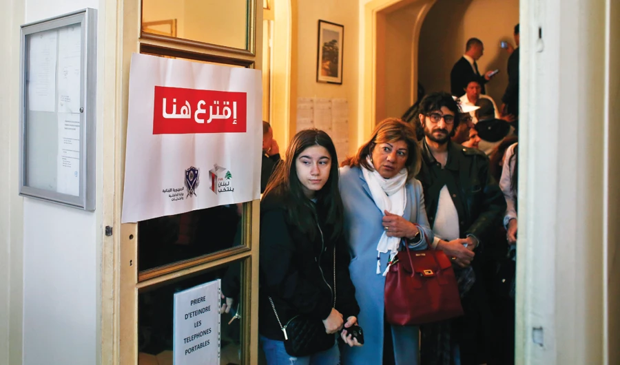 Lebanese voters in Paris. (AP)