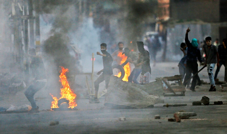 Indian government forces opened fire on protesters Sunday. (AP)