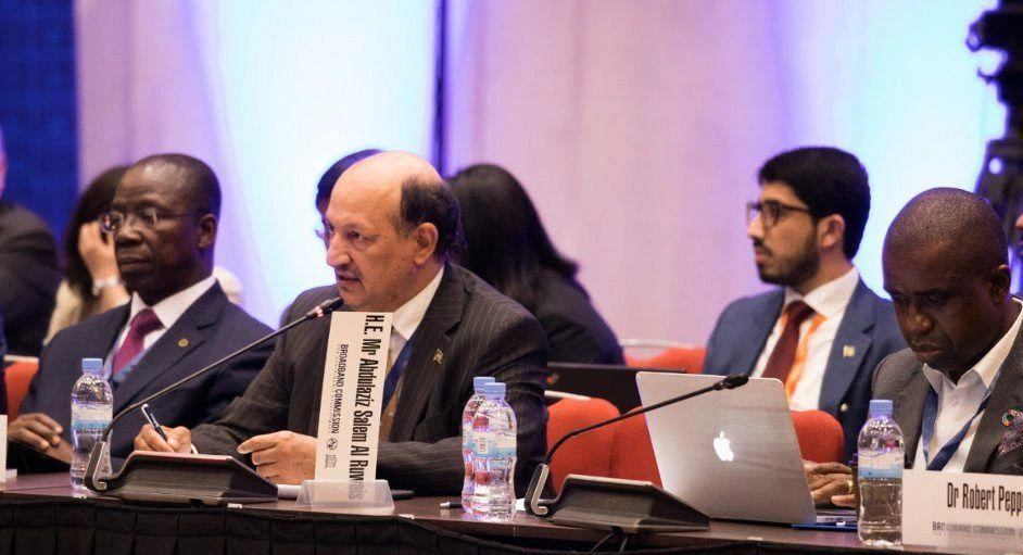 Governor of the Communications and Information Technology Commission (CITC), Abdulaziz bin Salem Al-Ruwais, speaking at a meeting in Rwanda of the UN Broadband Commission for Sustainable Development. (Spa)