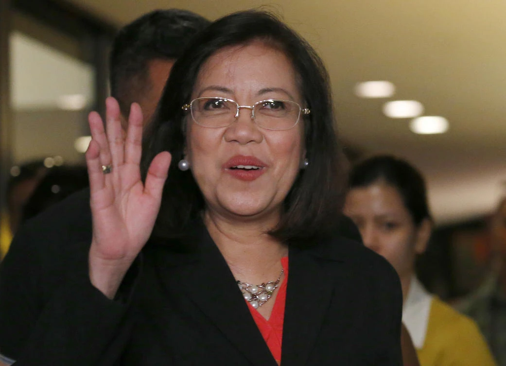 Philippine Supreme Court Chief Justice Maria Lourdes Sereno returned to office after taking a wellness leave two months ago. (AP)