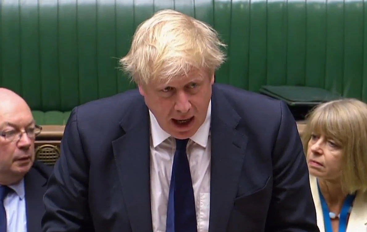 Britain’s Foreign Secretary Boris Johnson urged Iran to refrain from actions that could destabilize the region, after a suspected Iranian rocket attack against Israeli positions in the Golan Heights. (AFP)