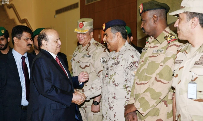 Yemeni president visits HQ of Saudi-led coalition backing his internationally recognized government