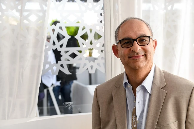 Fadi Ismael appeared on a panel this week in Saudi’s first pavilion at the Cannes Film Festival, where he referred to the changes taking place in the country’s film industry as a “brave new world.” (AN Photo / Ammar Abd Rabbo)