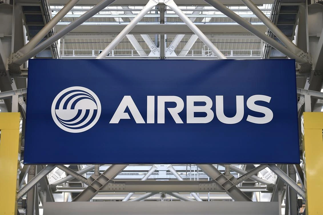 The logo at the Airbus A380 assembly site in Blagnac, southern France. (AFP)