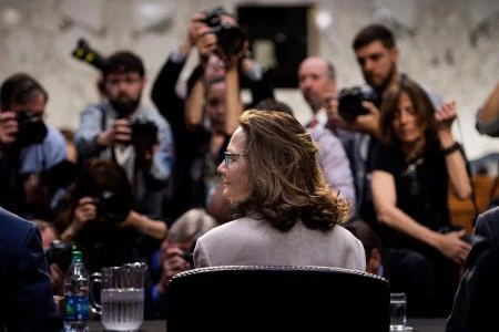File photo showing nominee Gina Haspel waits for her confirmation hearing before the Senate Select Intelligence Committee on Capitol Hill in Washington, DC, May 9, 2018. (AFP)