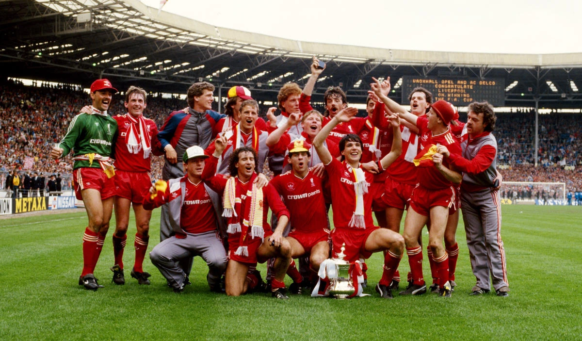 The Liverpool side of 1986 celebrate completing the league and cup double in an era when the FA Cup was the one match everyone wanted to watch.