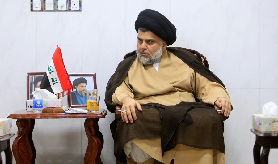 Iraqi cleric Moqtada al-Sadr meets with ambassadors of Turkey, Jordan, Saudi Arabia, Syria and Kuwait, in Najaf, Iraq on May 18, 2018. (REUTERS/Alaa al-Marjani)