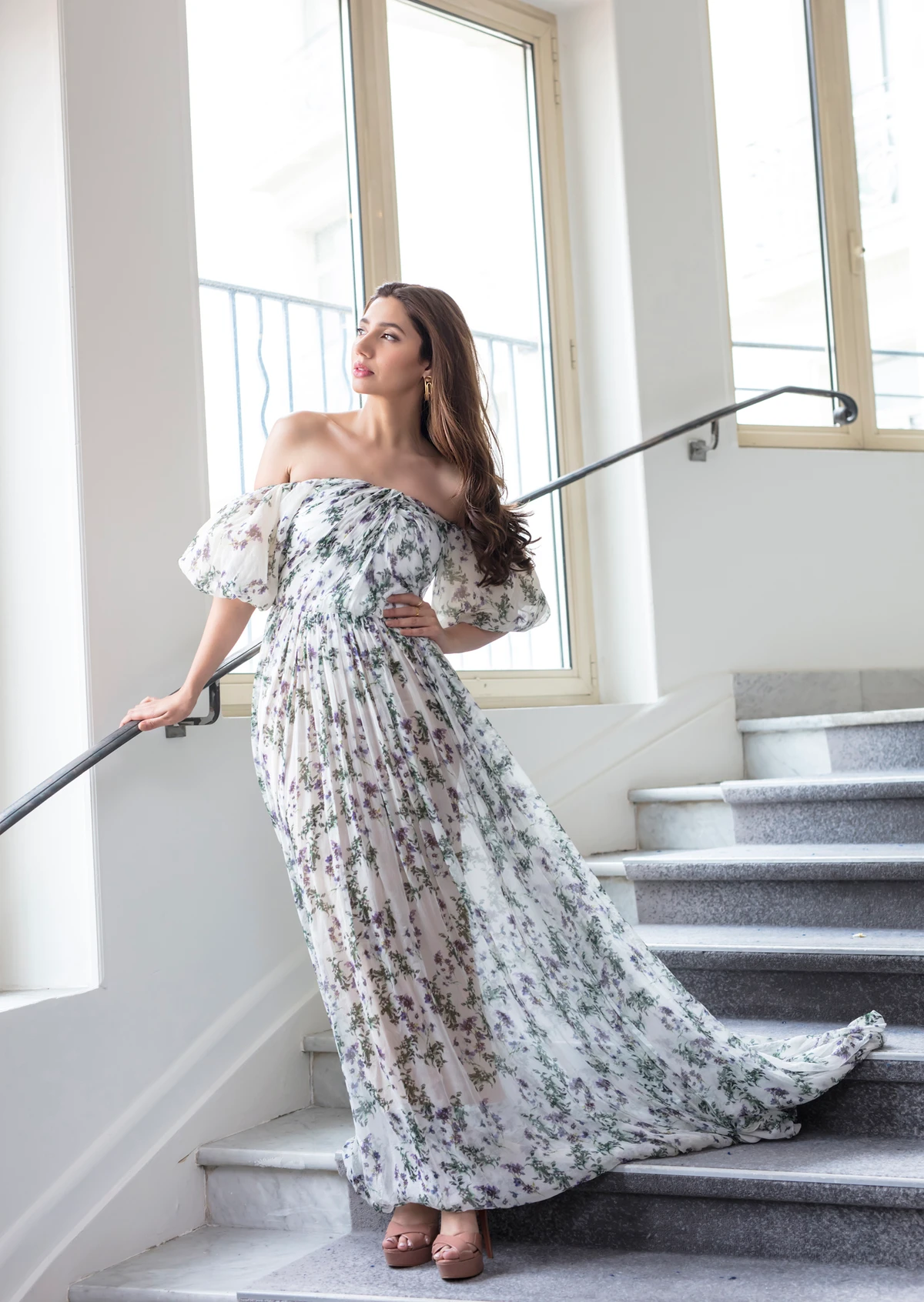 Khan went for Italian brand Blumarine, with earrings by Lahore’s Zohra Rahman.