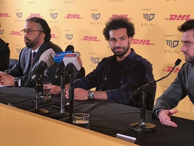 Mohamed Salah - one of the biggest names in the Arab World right now - has been unveiled as DHL’s new brand ambassador for the MENA region. (AN Photo/Mohammed Chebaro)