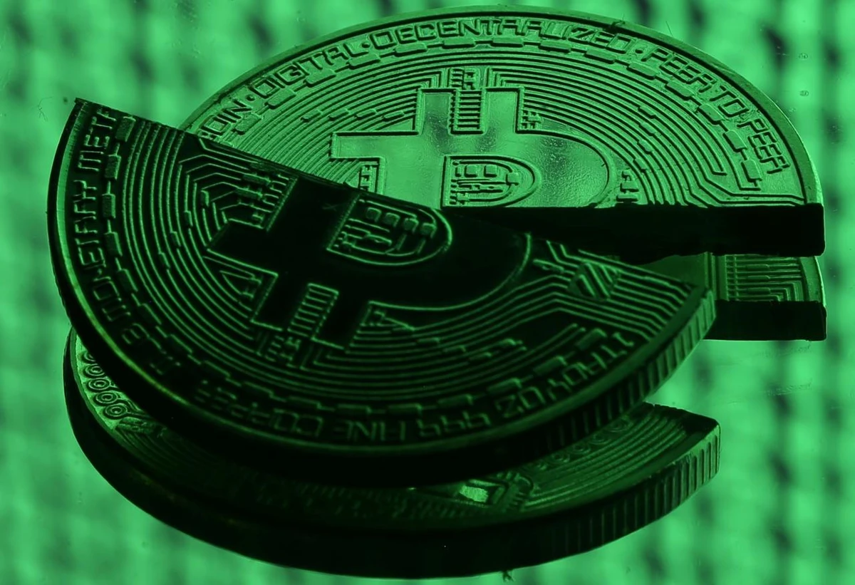 File photo showing broken representation of Bitcoin. (Reuters)