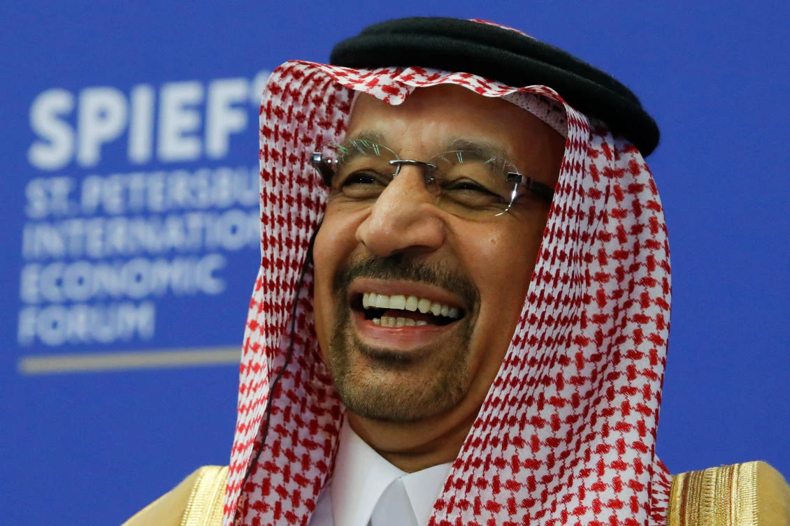 Saudi Energy Minister Khalid Al-Falih attends a session of the St. Petersburg International Economic Forum (SPIEF), in Russia, where he said, “the timing (of Saudi Aramco’s IPO) will depend on the readiness of the market, rather than the readiness of the company or the readiness of Saudi Arabia. (Reuters)