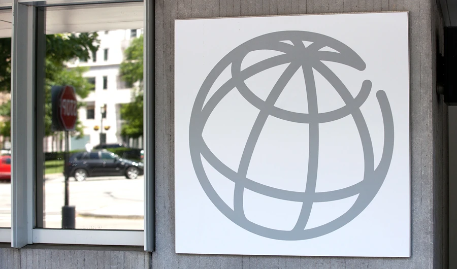 Sign outside the World Bank Group in downtown Washington, DC. (Shutterstock)