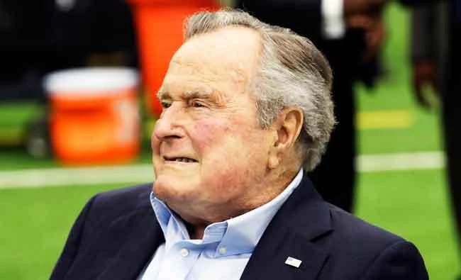 In this Nov. 5, 2017, file photo, former president George H.W. Bush arrives for an NFL football game between the Houston Texans and the Indianapolis Colts in Houston. (AP)