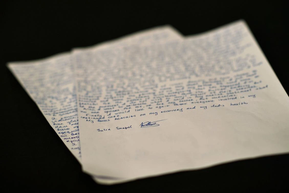 A scan of a detail of a signed handwritten statement by Yulia Skripal, who was poisoned in Salisbury along with her father, Russian spy Sergei Skripal, is pictured in London. (AFP)
