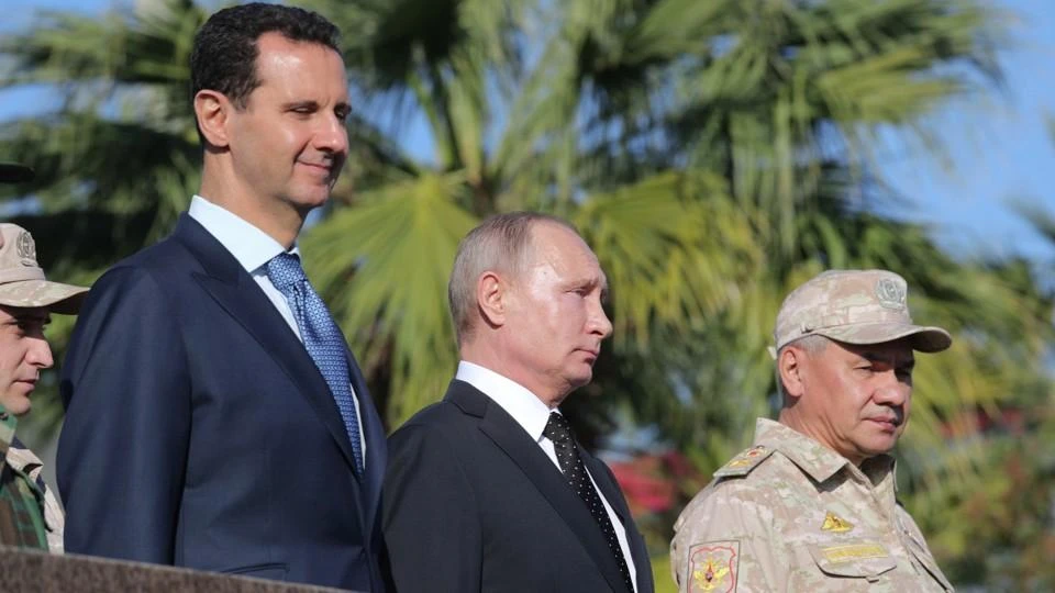 File photo showing president Assad, president Putin meeting at the Russian Airbase in Hmeimim in Syria. (Reuters)