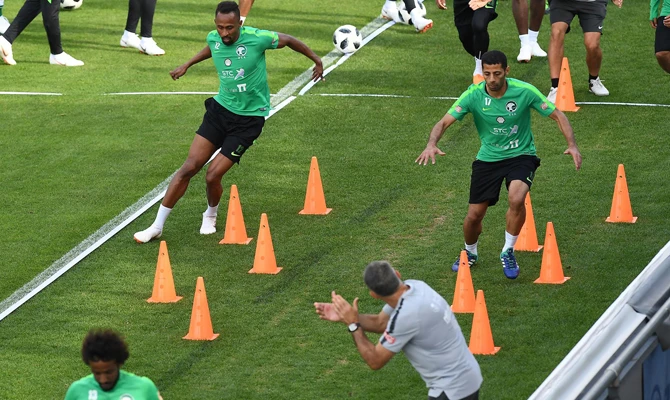 The Saudi Arabia players have been put through their paces during a training camp in Switzerland. (SPA)