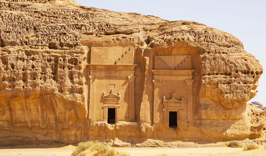 Magnificent Madain Saleh in Al-Ula. The total number of registered archaeological and historical sites in Saudi Arabia is 8,225. (Shutterstock)