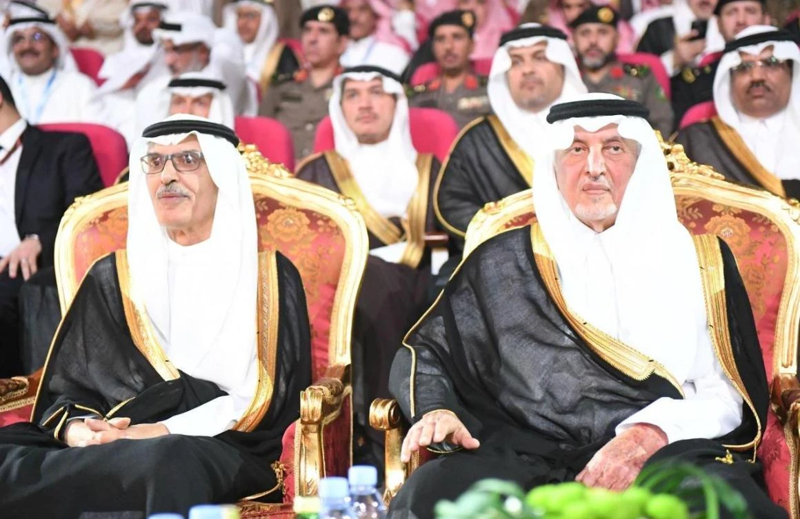 Makkah Gov. Prince Khalid Al Faisal, right, officially opened the 12th edition of Souk Okaz. (SPA)