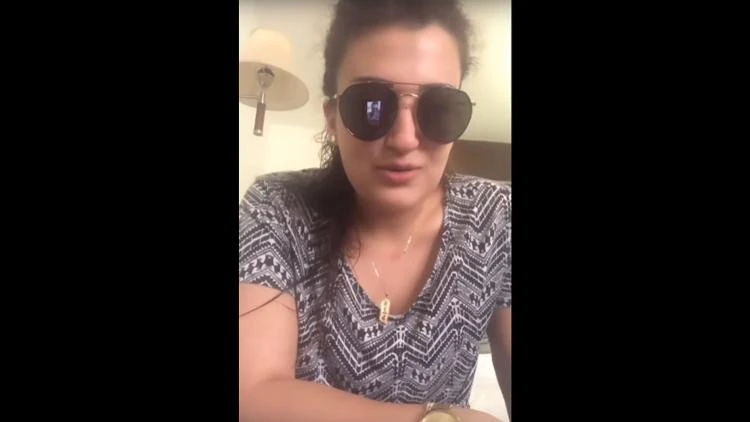 Mona el-Mazboh was arrested at Cairo airport at the end of her stay in Egypt. (YouTube screenshot)