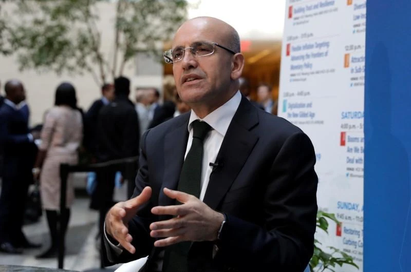 Turkish Deputy Prime Minister Mehmet Simsek speaks during a television interview. (File photo: Reuters)