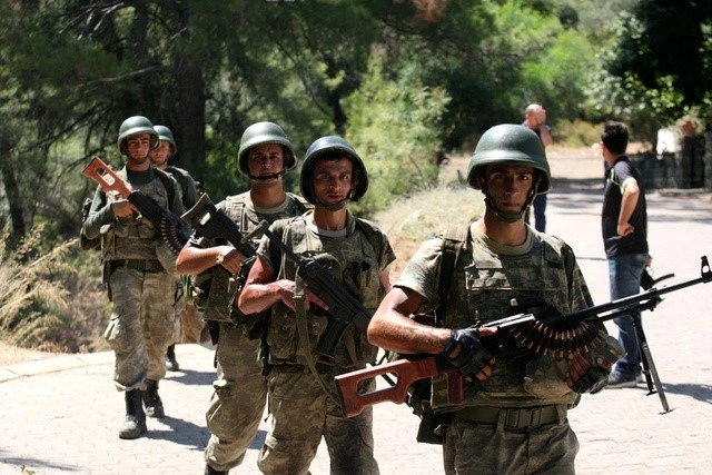 File photo showing Turkish soldiers on patrol. (Reuters)