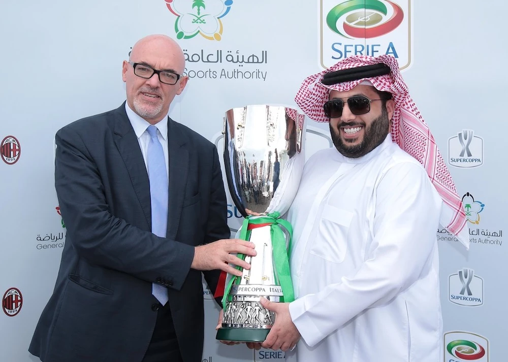 The General Sports Authority chairman Turki Al-Shiekh has signed a contract with the CEO of Serie A, Marco Brunelli, to host the Supercoppa Italiana between Juventus and AC Milan in Saudi Arabia. (GSA)