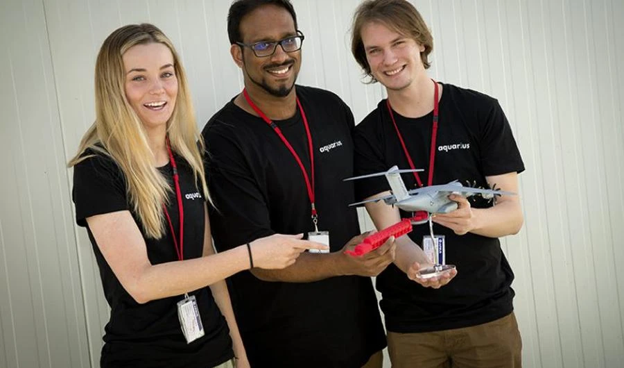 A group of students show their innovation in this picture posted on the Airbus Fly Your Ideas site.