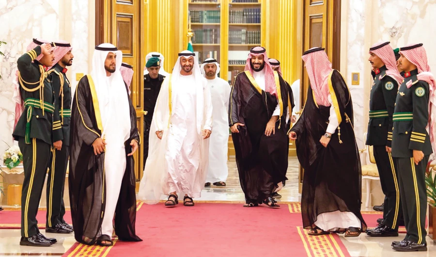 Saudi Arabia’s Crown Prince Mohammed bin Salman and Abu Dhabi Crown Prince Mohammed bin Zayed Al-Nahyan chaired the first meeting of the Saudi-Emirati Coordination Council in Jeddah on Thursday. (SPA)