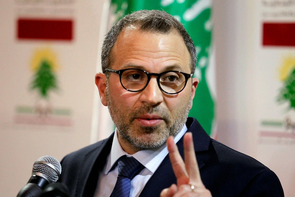 In this file photo, Lebanon's Foreign Minister Gebran Bassil gestures as he speaks during a news conference in Beirut, Lebanon. (Reuters)