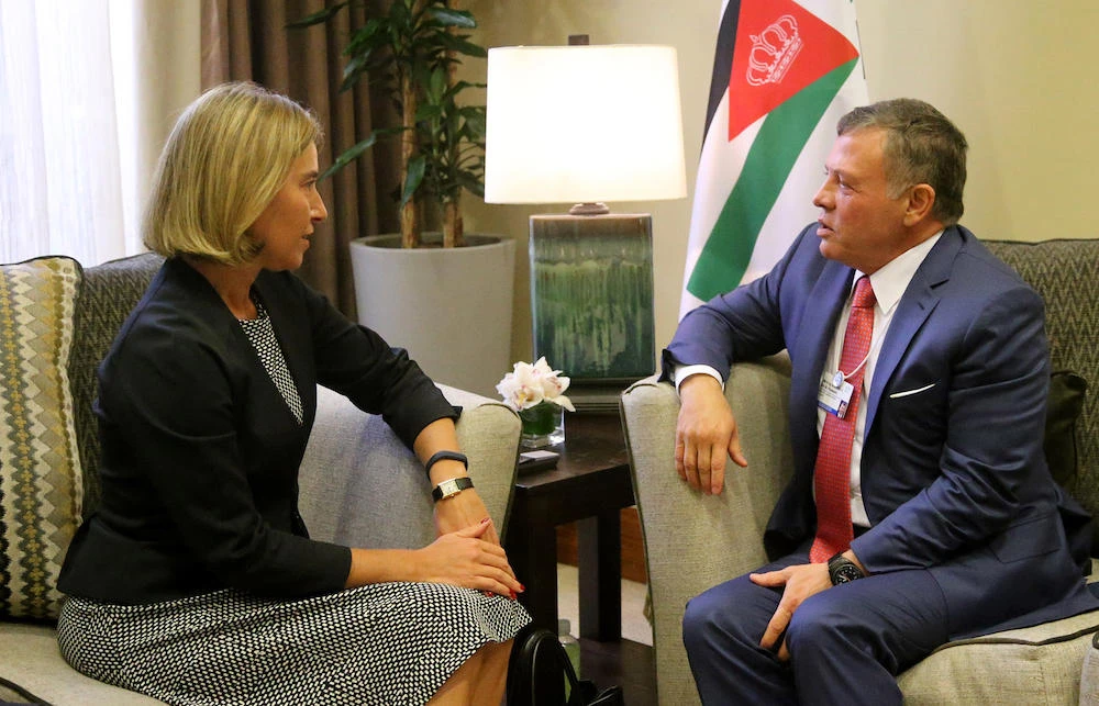 Jordan’s king, EU foreign policy chief review ailing economy