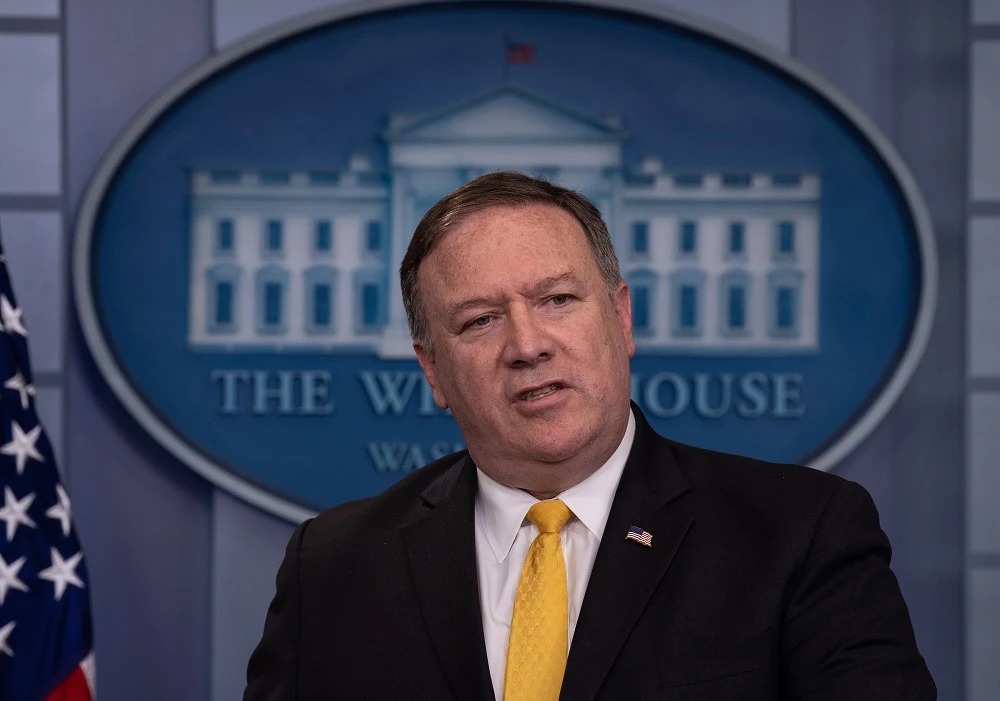 US Secretary of State Mike Pompeo takes a question during the press briefing at the White House in Washington, DC, on June 7, 2018. (AFP)