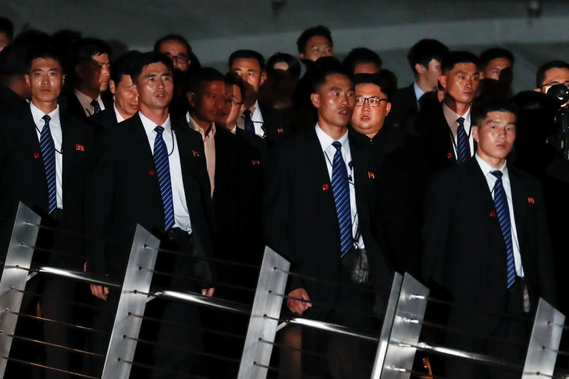North Korea’s leader Kim Jong Un visits Merlion Park in Singapore ahead of Tuesday’s historic summit with US President Donald Trump. (Reuters)