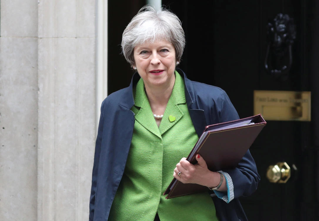 Britain’s Prime Minister Theresa May leaves 10 Downing Street in London, Britain, June 12, 2018. (Reuters)